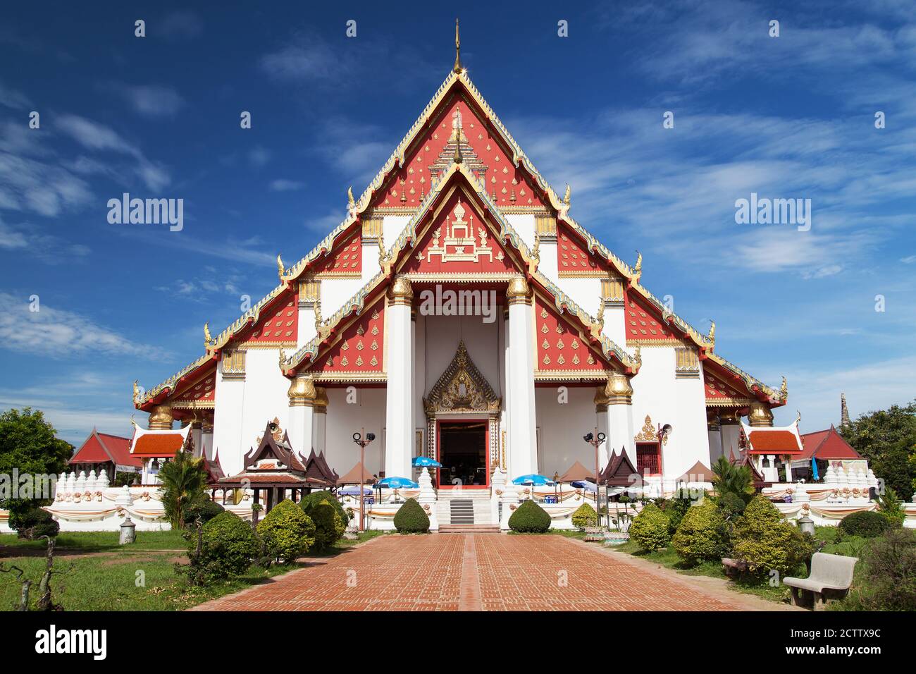 Wihan Phra Mongkhon Bophit in Ayutthaya, Thailand. Stock Photo