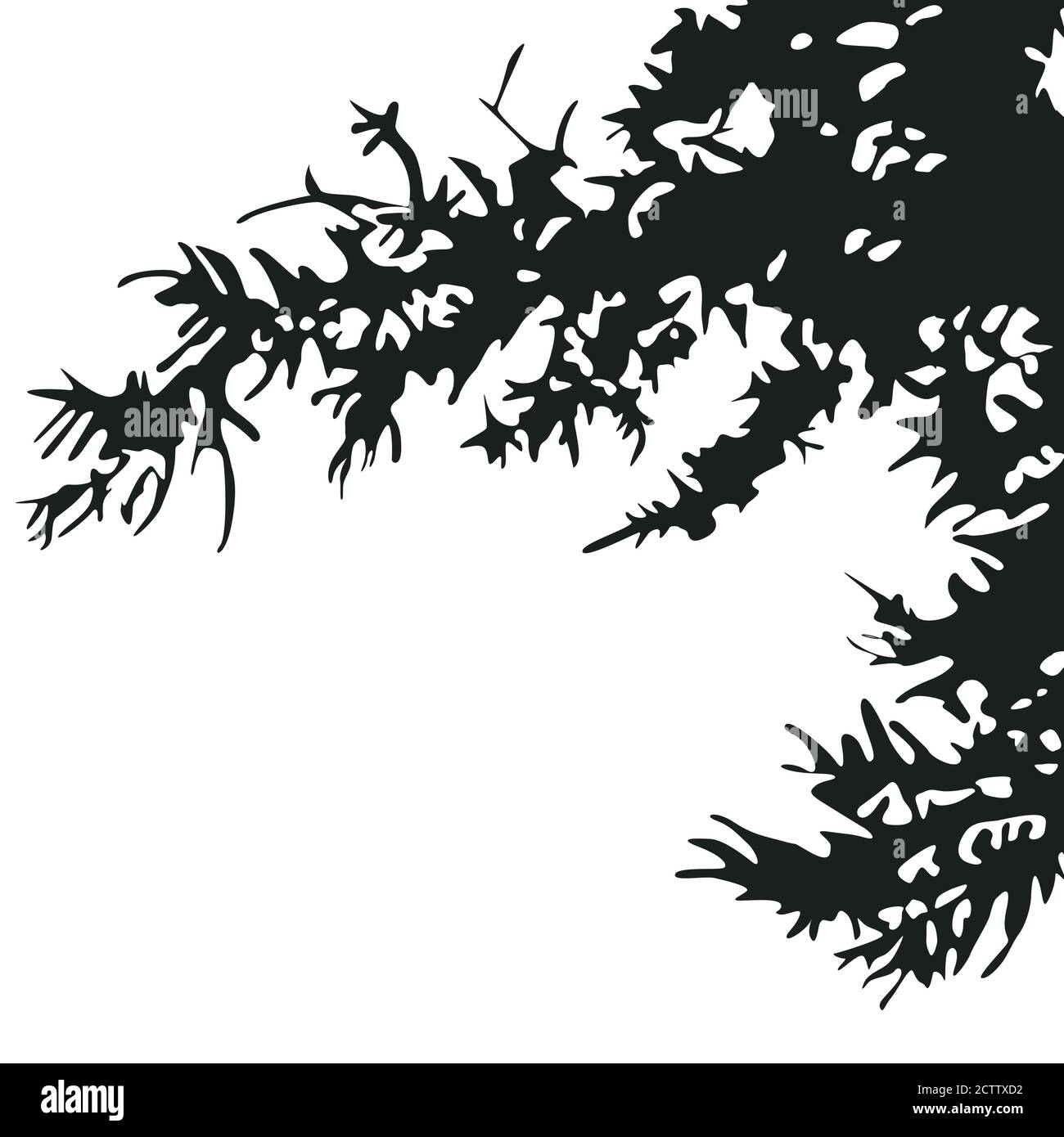 Black silhouette shadows from trees and branches Stock Vector