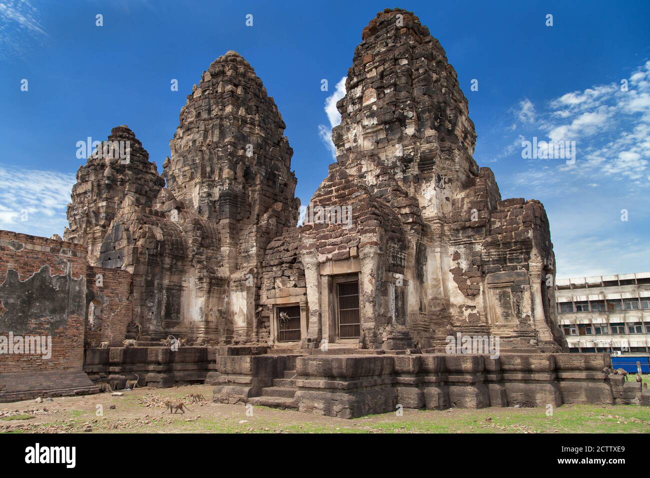 Temple of the Monkeys in Lopburi, Thailand. Stock Photo
