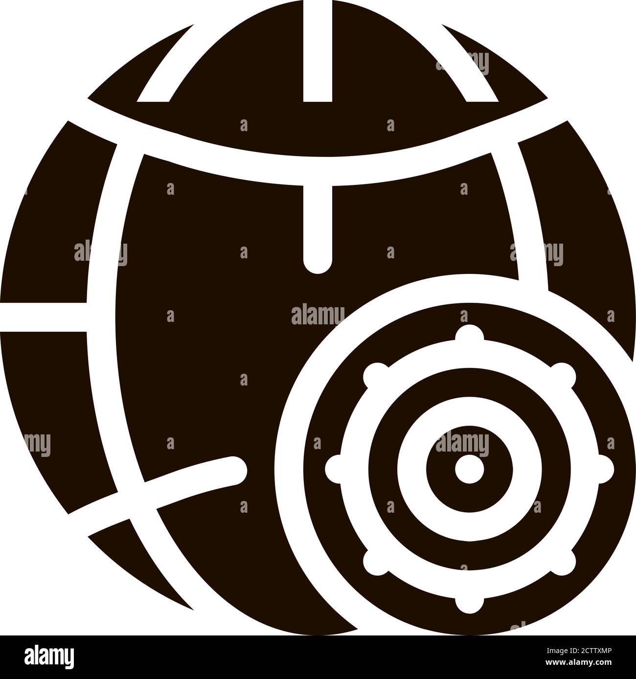 Microscopic Bacterium And Planet Vector Sign Icon Stock Vector