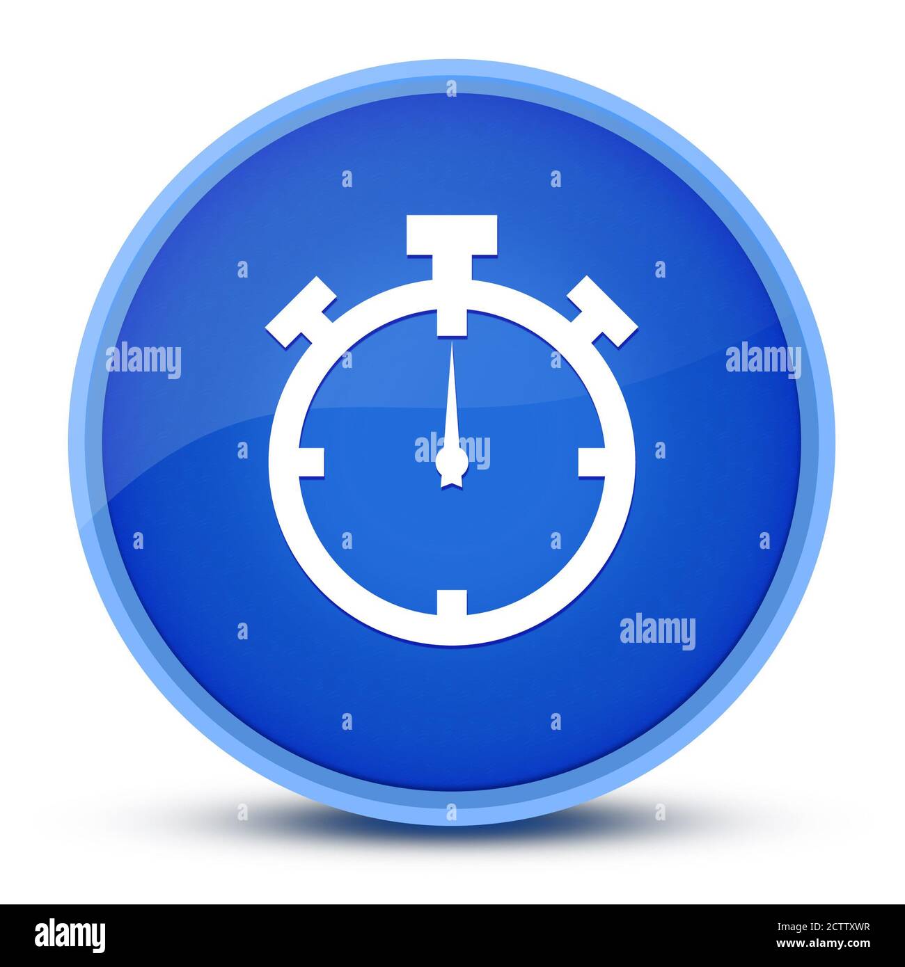 Stopwatch luxurious glossy blue round button abstract illustration