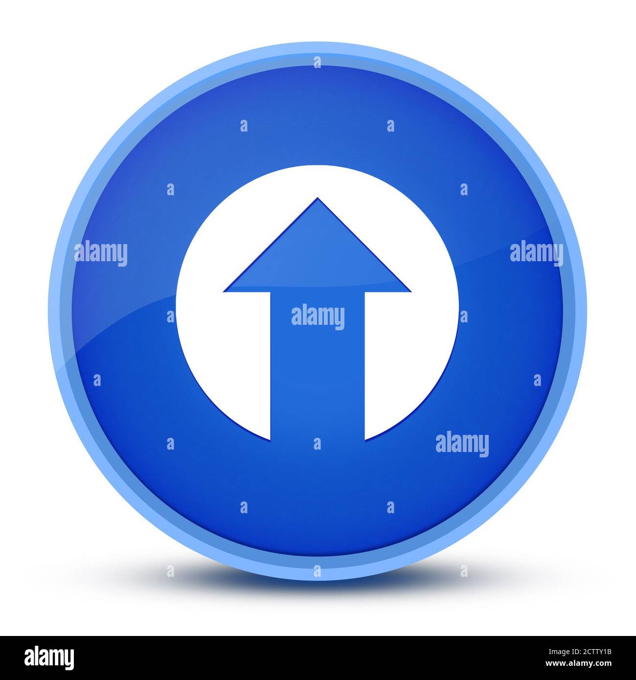 Up arrow luxurious glossy blue round button abstract illustration Stock ...