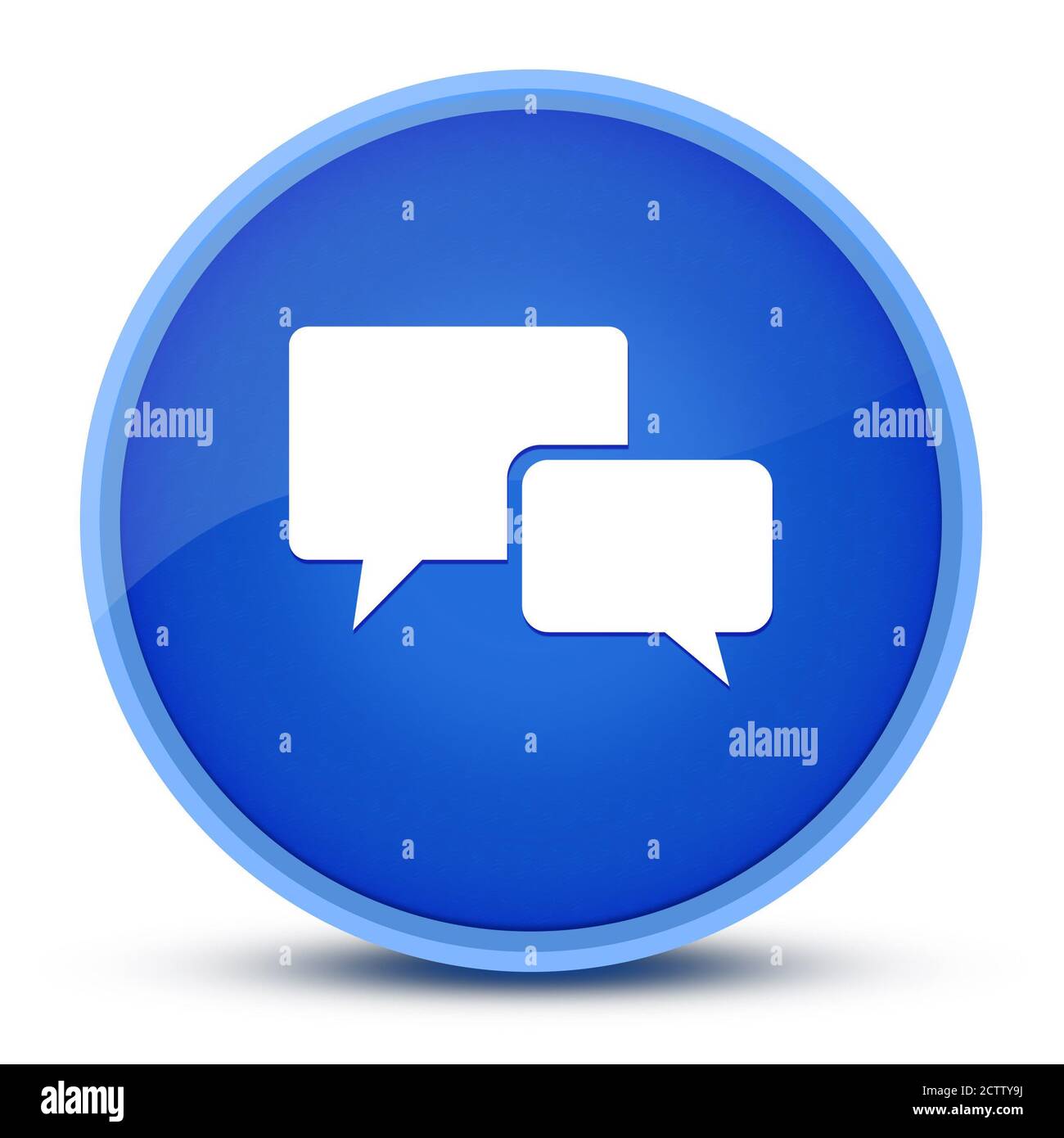 Chat bubble luxurious glossy blue round button abstract illustration ...