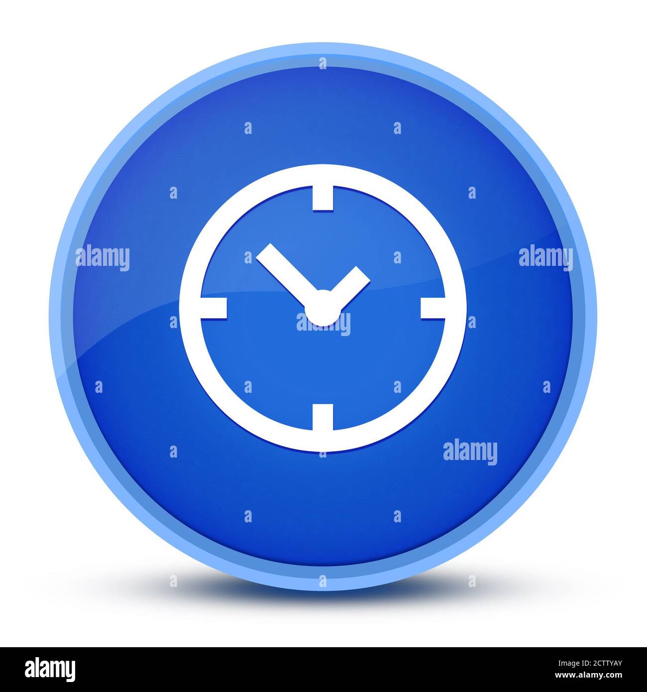 Clock luxurious glossy blue round button abstract illustration Stock ...