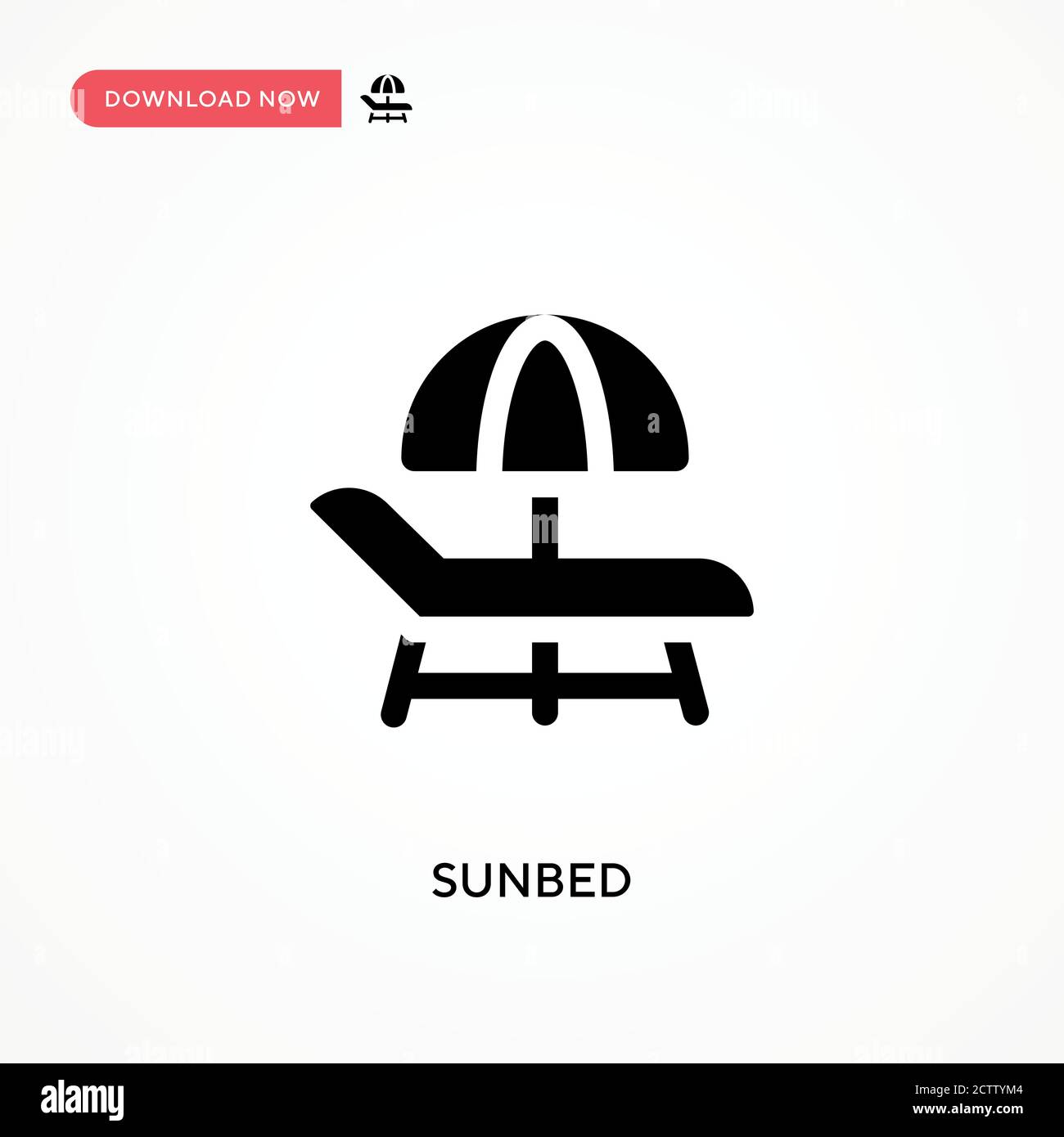Sunbed vector icon. . Modern, simple flat vector illustration for web ...