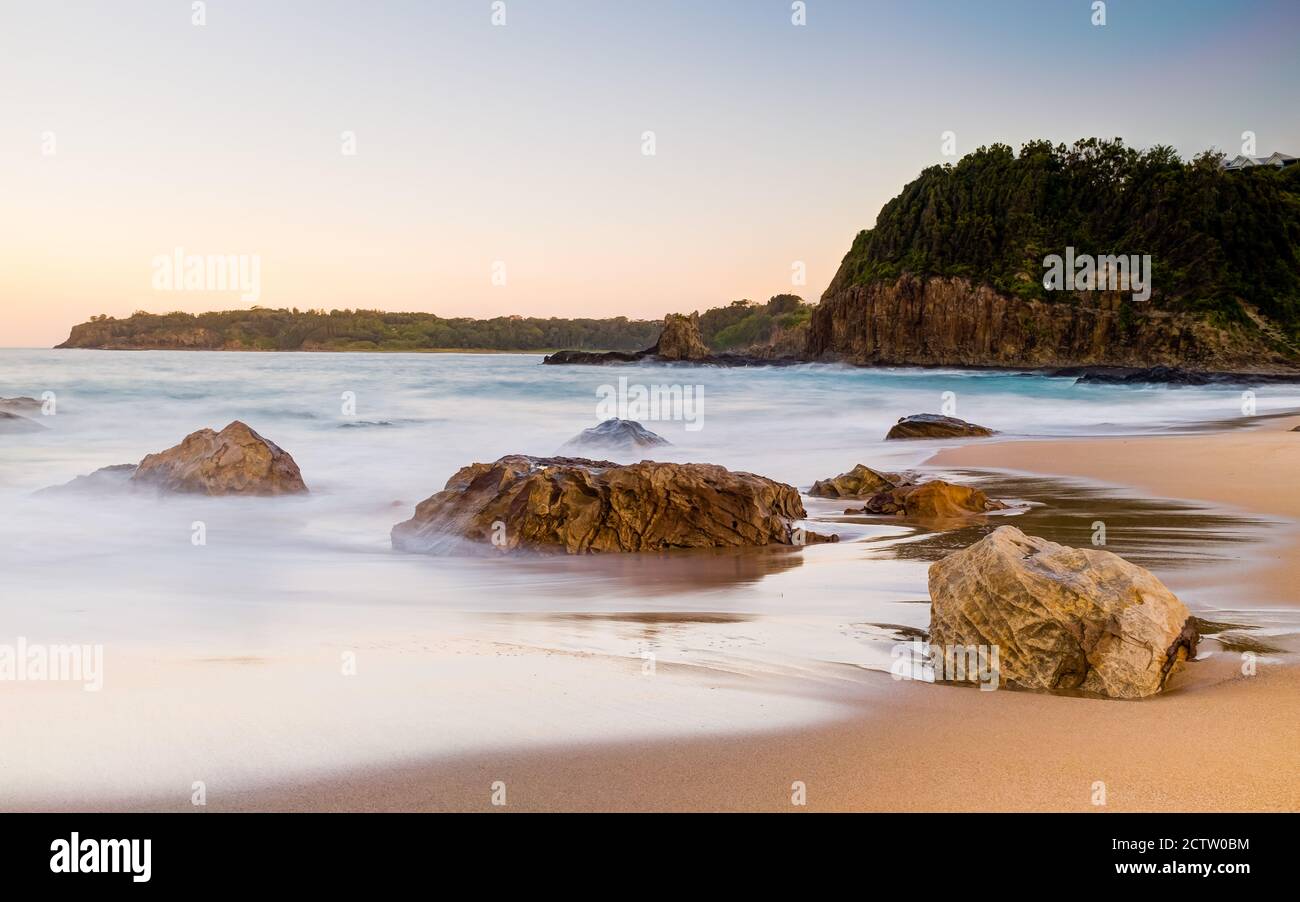 View of sea and rocks from Jones beach in Kiama Downs Stock Photo Alamy
