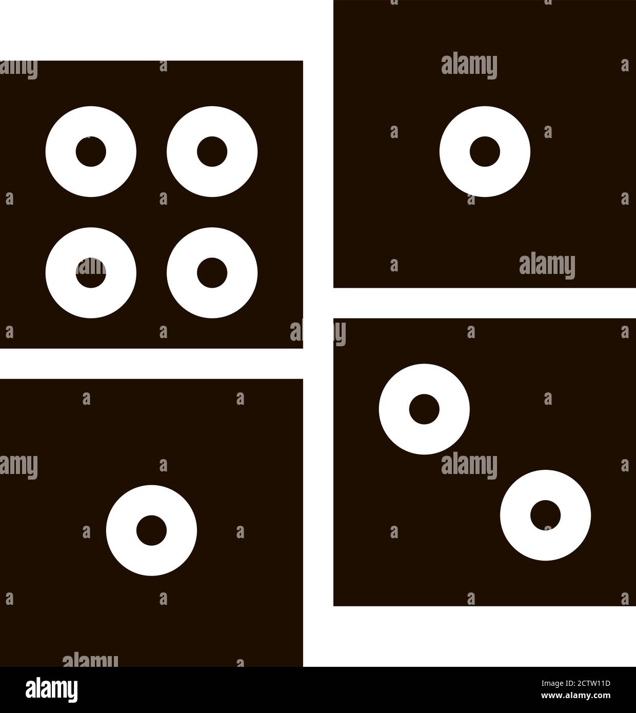 Interactive Kids Game Dominoes Vector Sign Icon Stock Vector