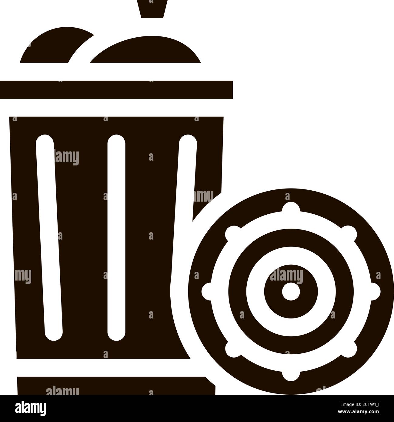 Infection Bacteria Germ In Trash Vector Sign Icon Stock Vector