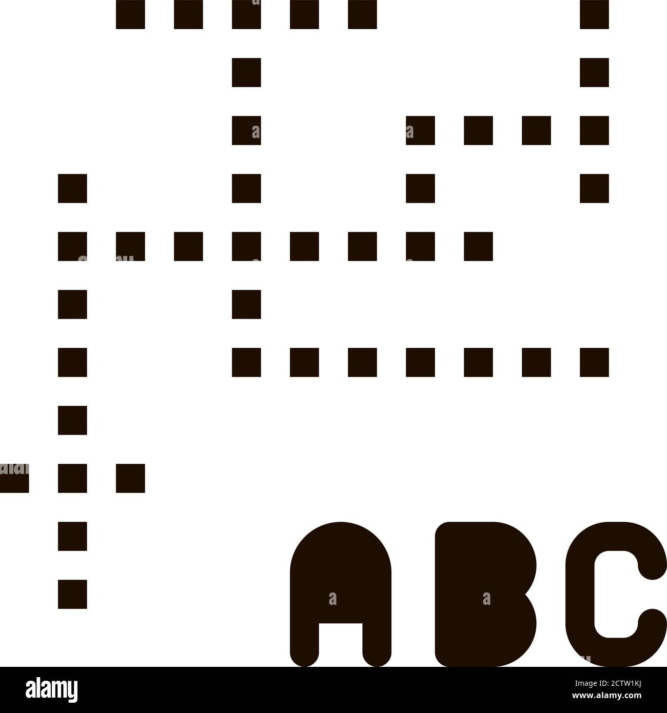 Interactive Kids Game Crossword Vector Sign Icon Stock Vector