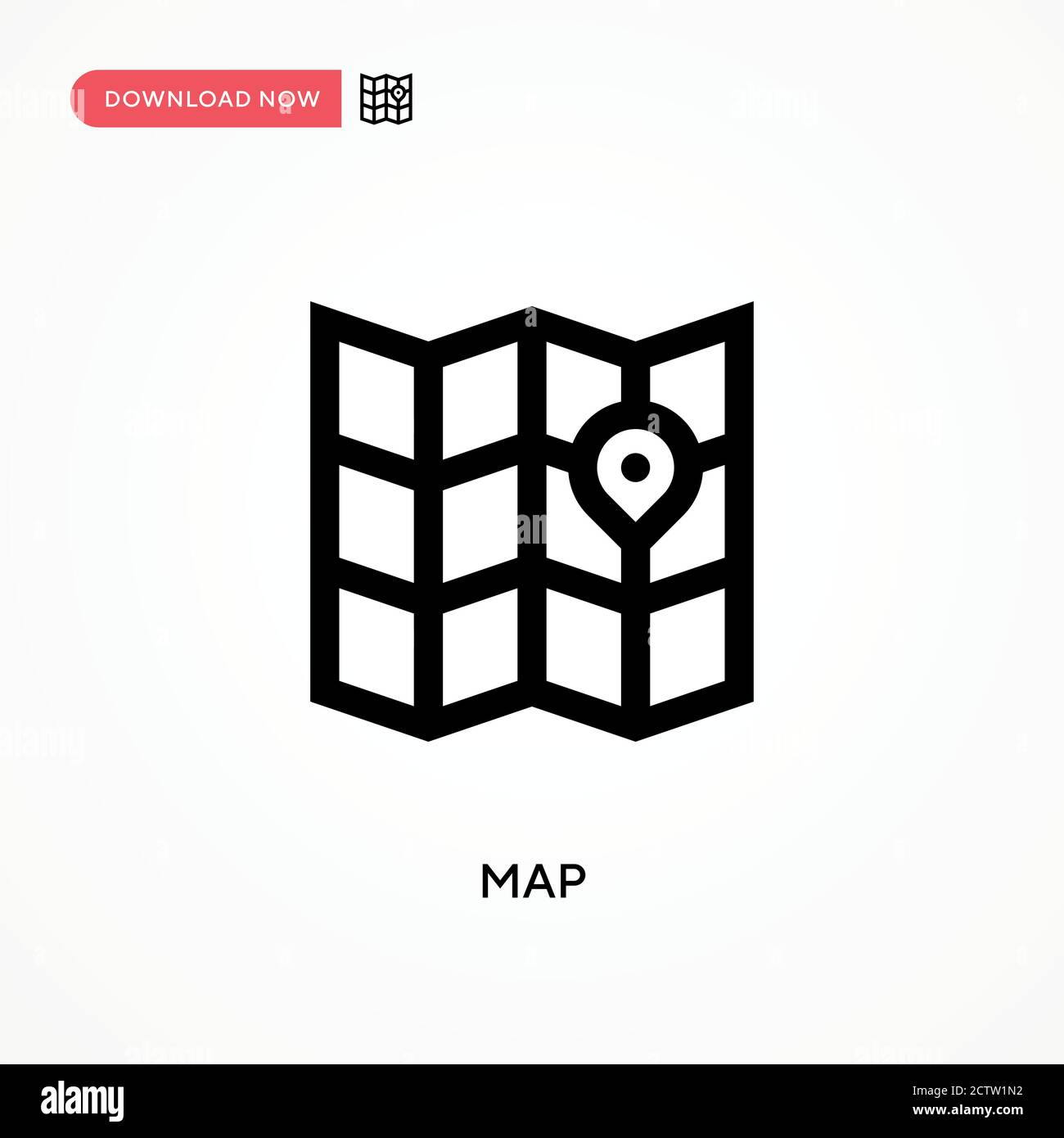 Map vector icon. . Modern, simple flat vector illustration for web site ...