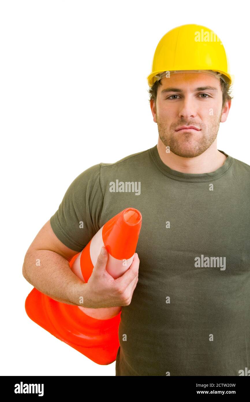 Person traffic cone man hires stock photography and images Alamy