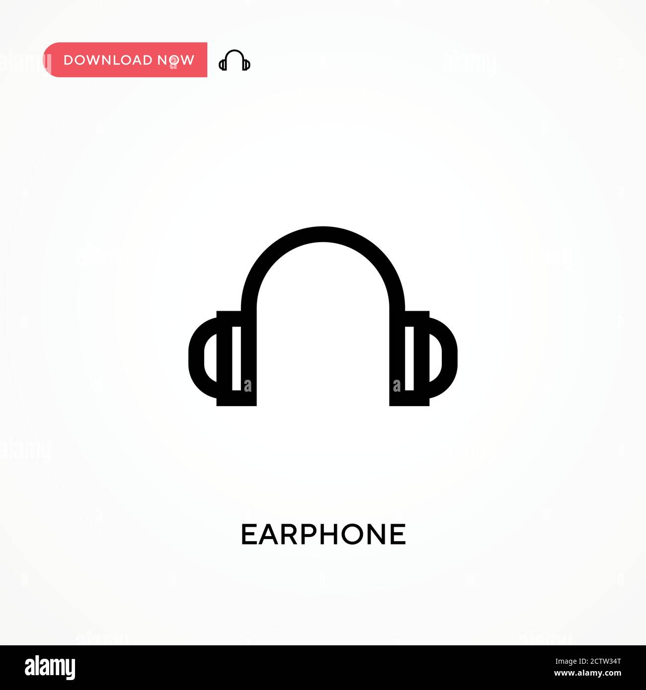 Earphone vector icon. . Modern, simple flat vector illustration for web site or mobile app Stock Vector