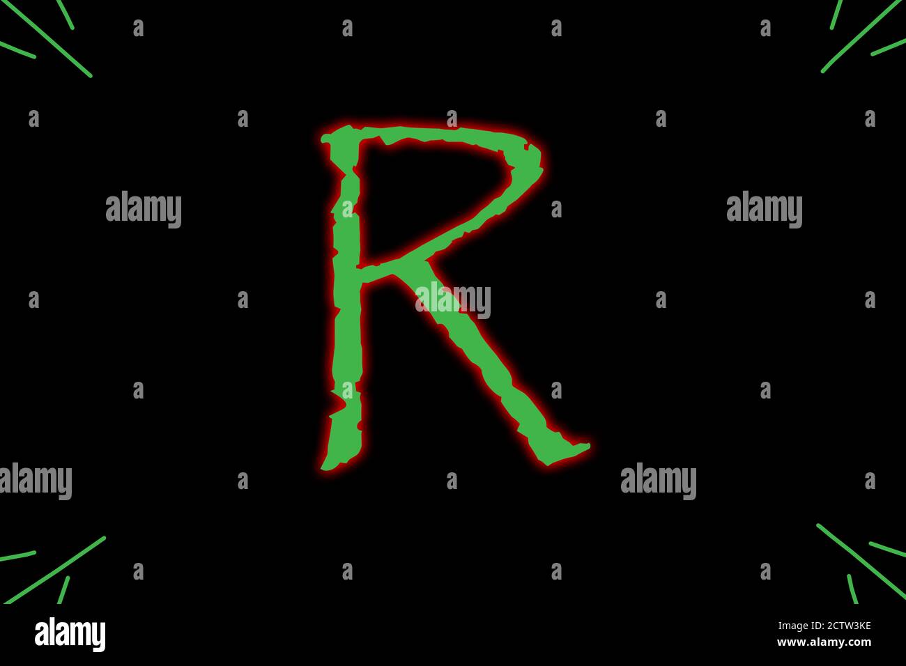 Wild Sytle Letter R Letter R typed with wild font in green having red outer glow Stock ...