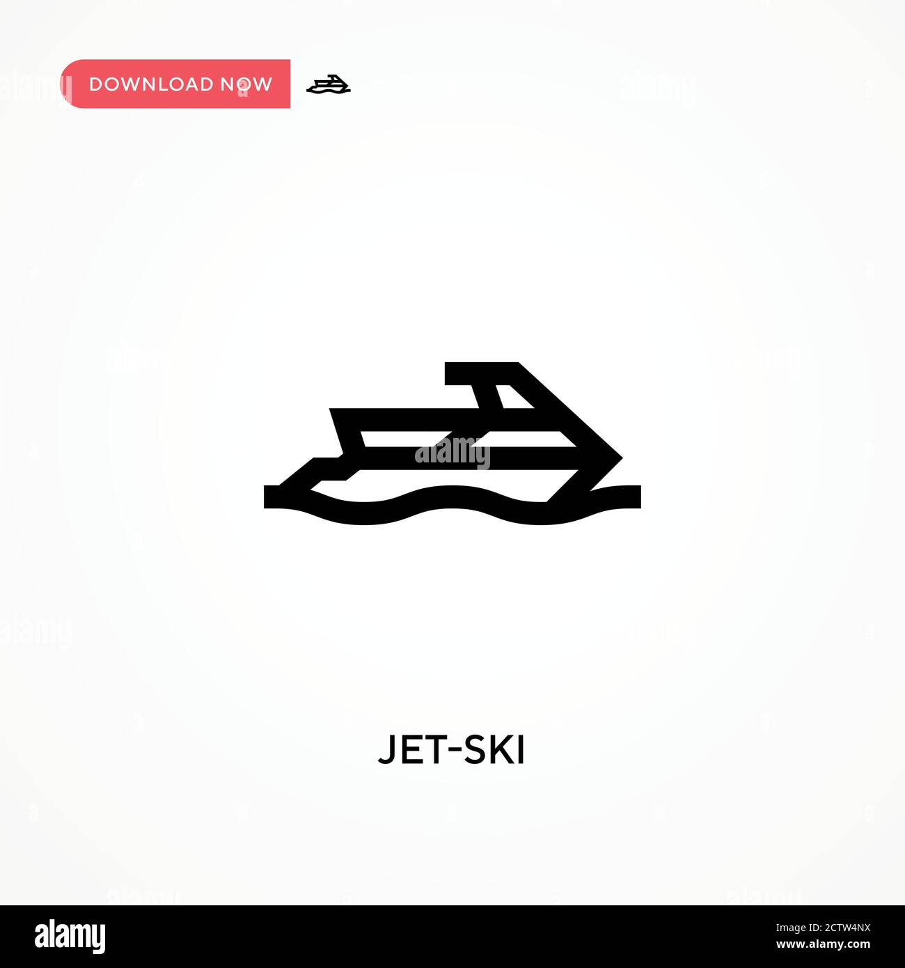 Jet-ski vector icon. . Modern, simple flat vector illustration for web site or mobile app Stock Vector