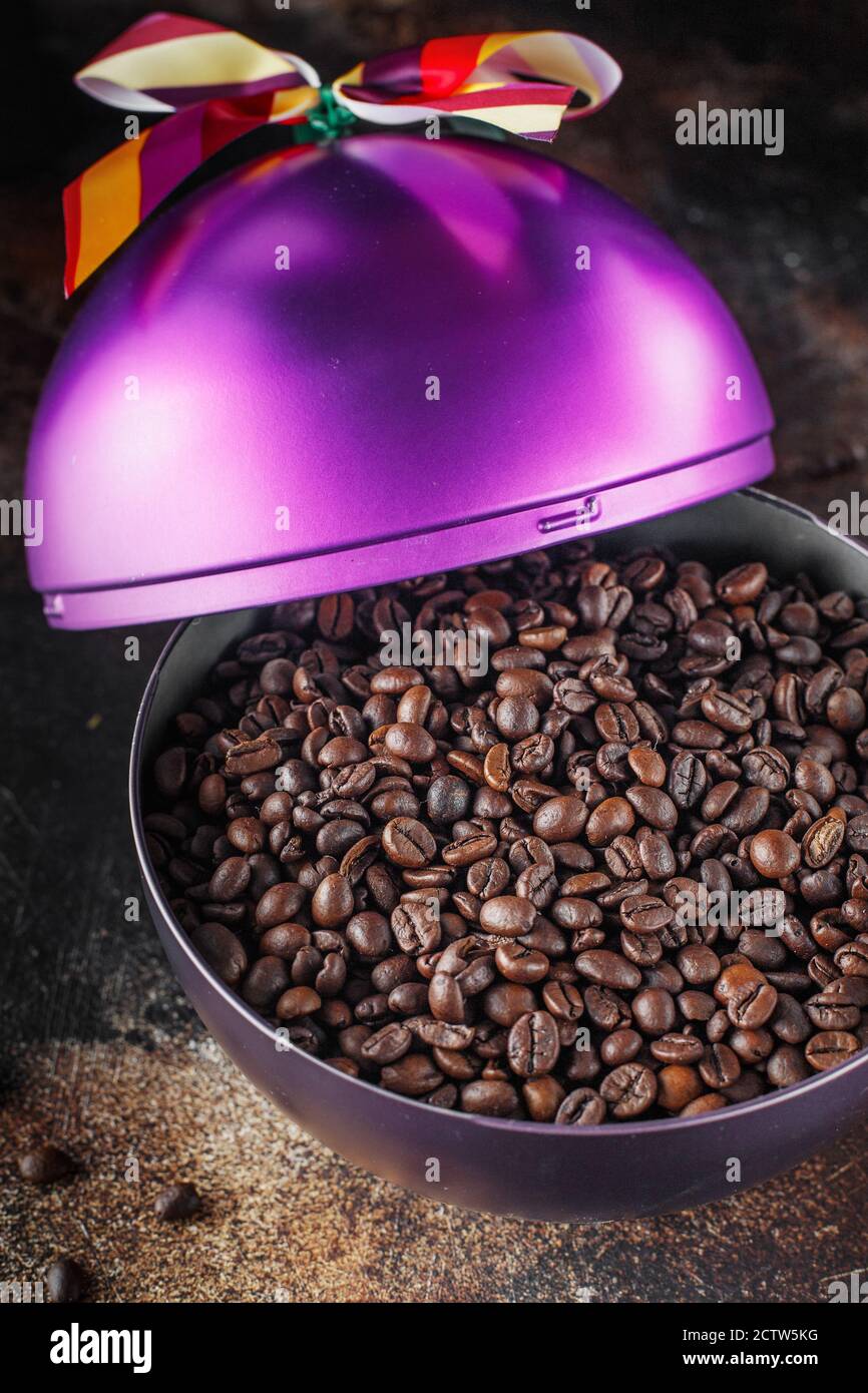 Black coffee beans studio shot.