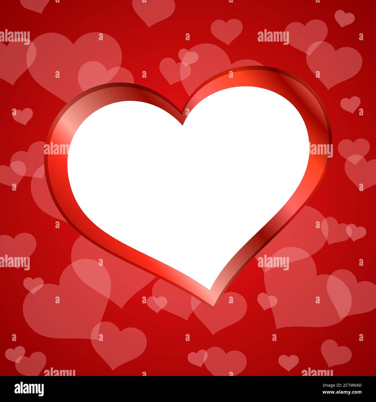 Background abstract red heart frame illustration vector Stock Vector