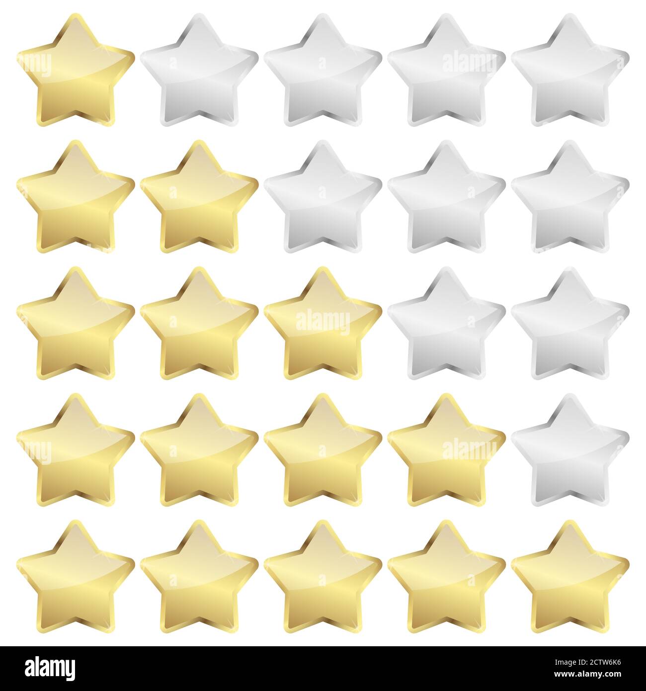 vector file of golden review stars for rating Stock Vector