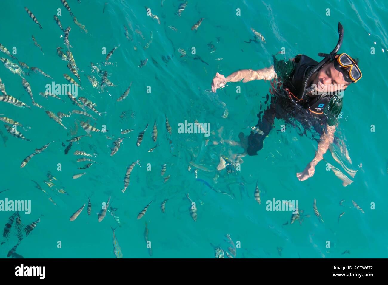 Use a floating kit to float on the sea front,beautiful ocean. Holiday