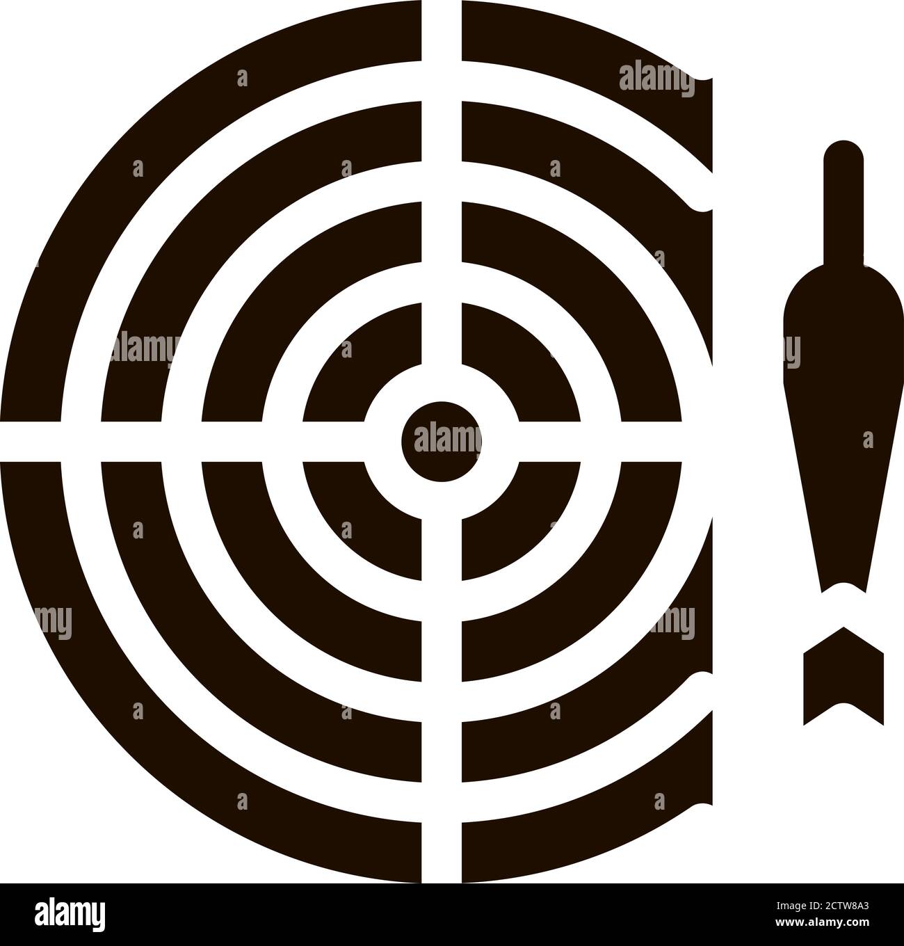 Interactive Kids Game Darts Vector Icon Stock Vector