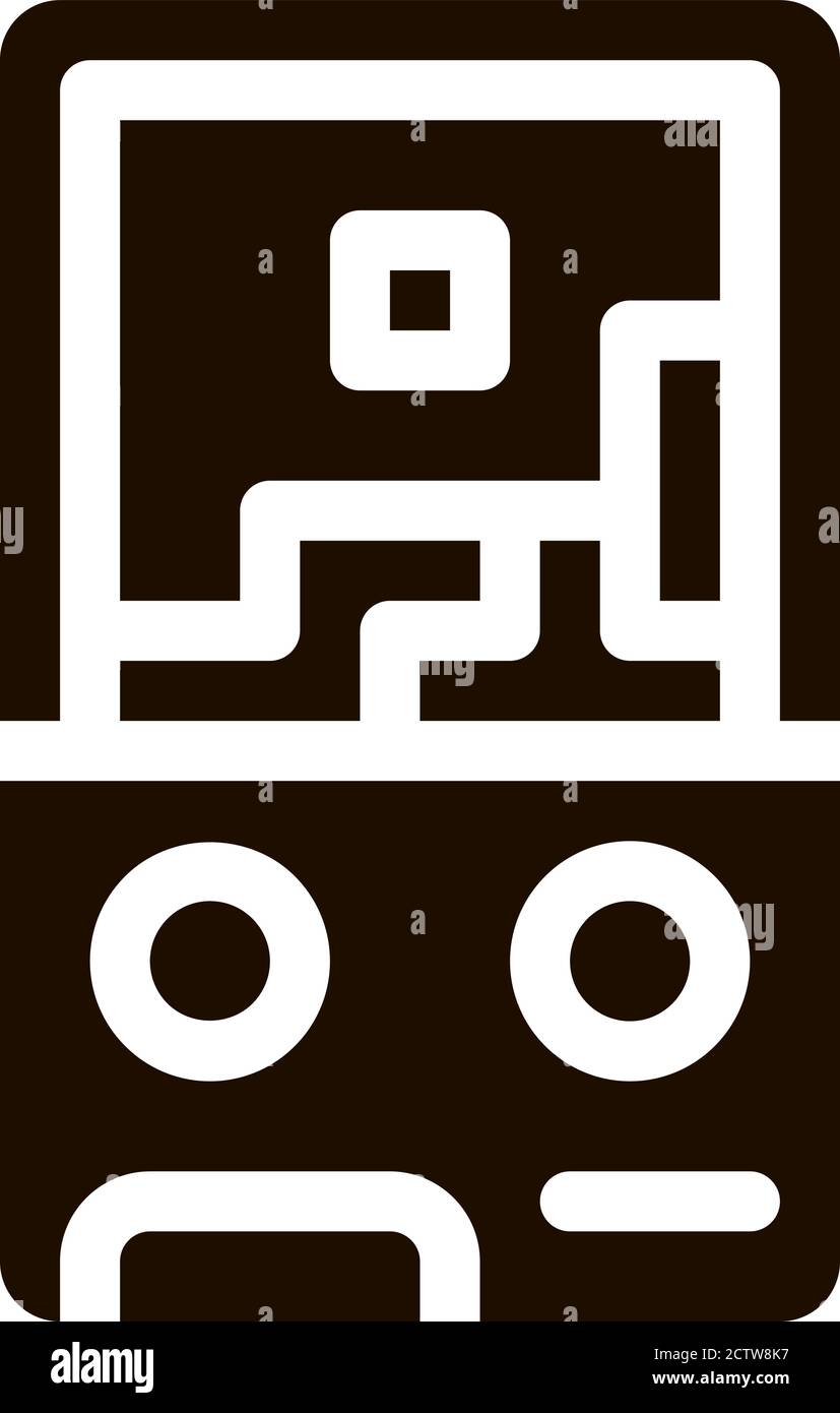 Interactive Kids Video Game glyph icon Stock Vector