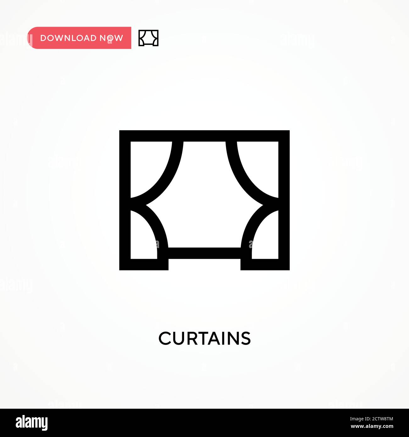 Curtains vector icon. . Modern, simple flat vector illustration for web site or mobile app Stock Vector