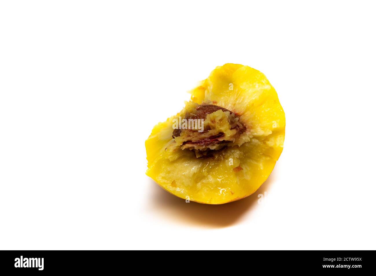 Fresh nectarine isolated on white background Stock Photo