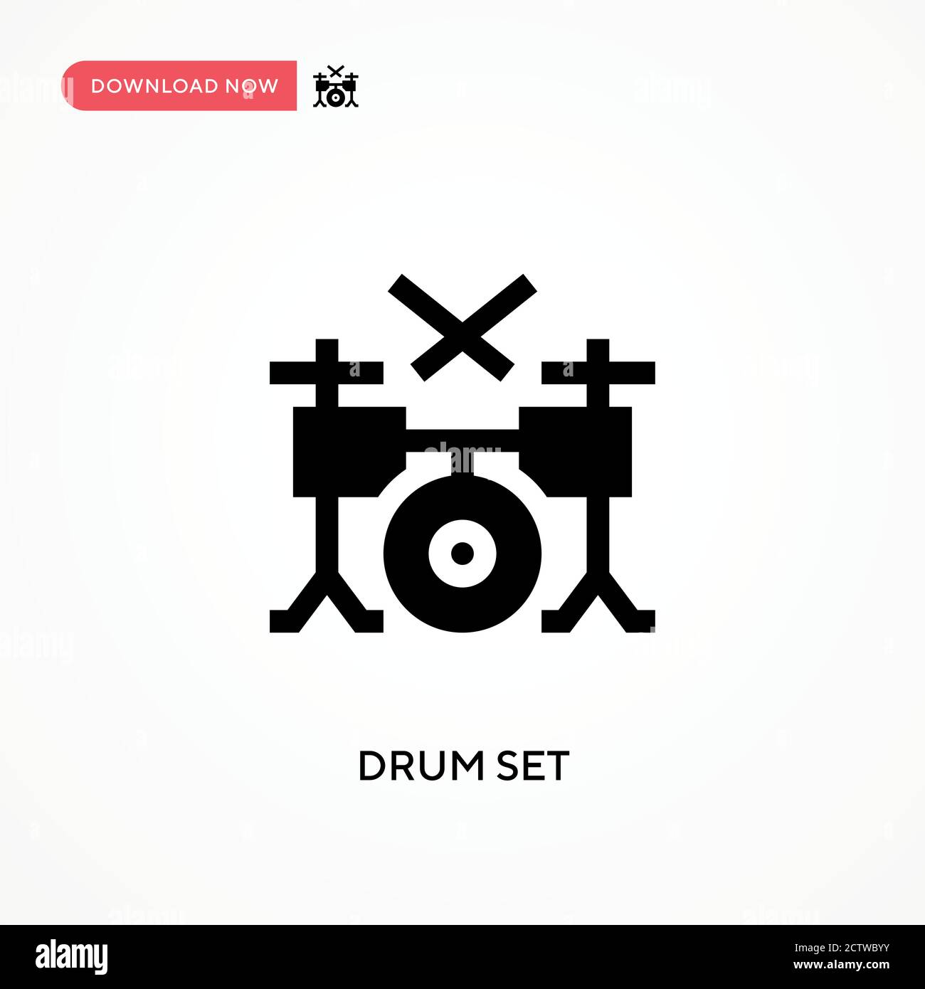 Drum set vector icon. . Modern, simple flat vector illustration for web ...