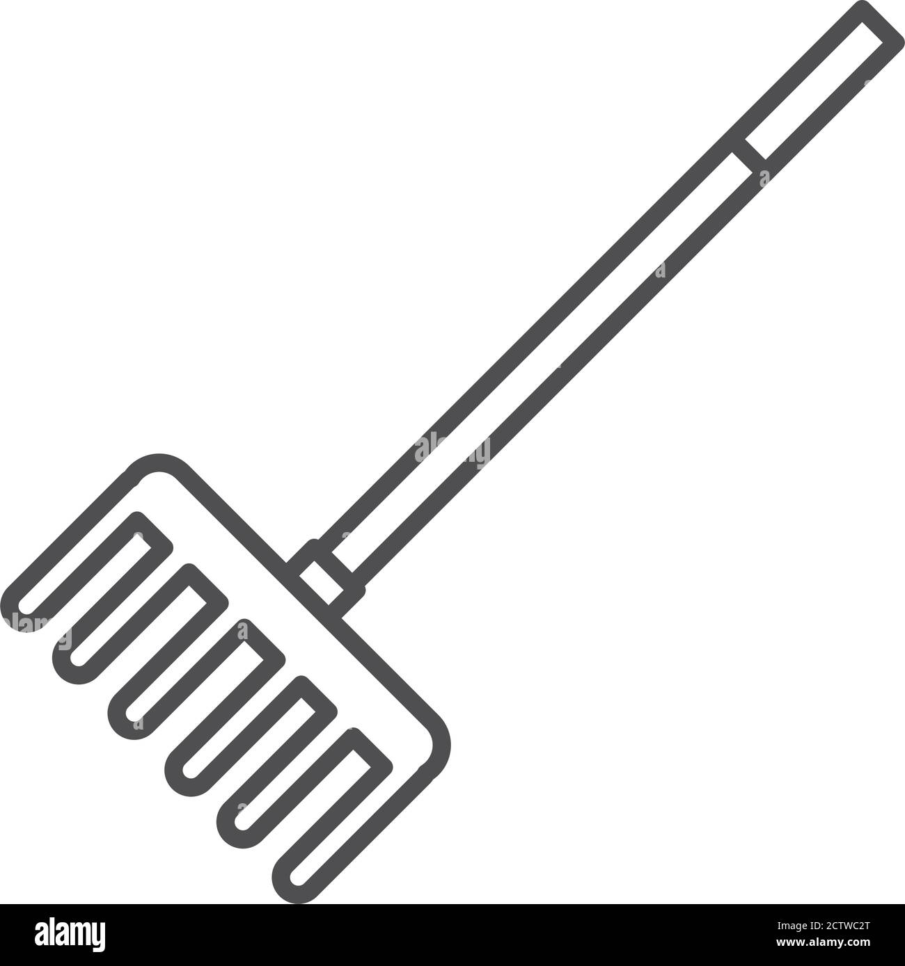 gardening, pitchfork tool work line icon style vector illustration Stock Vector