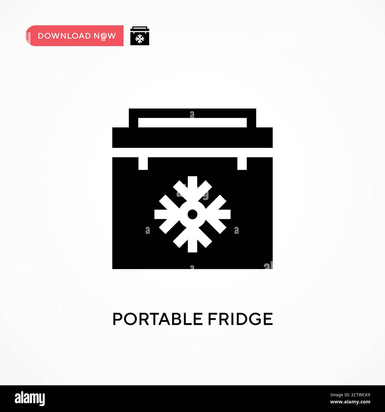 Portable fridge vector icon. . Modern, simple flat vector illustration for web site or mobile app Stock Vector