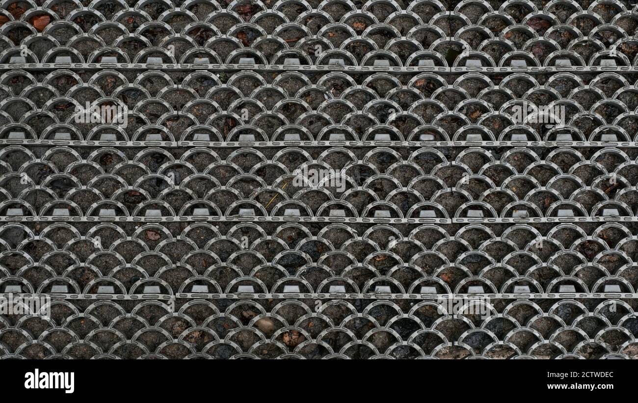 Background of gray mosaic, patterned texture, top view. Stock Photo