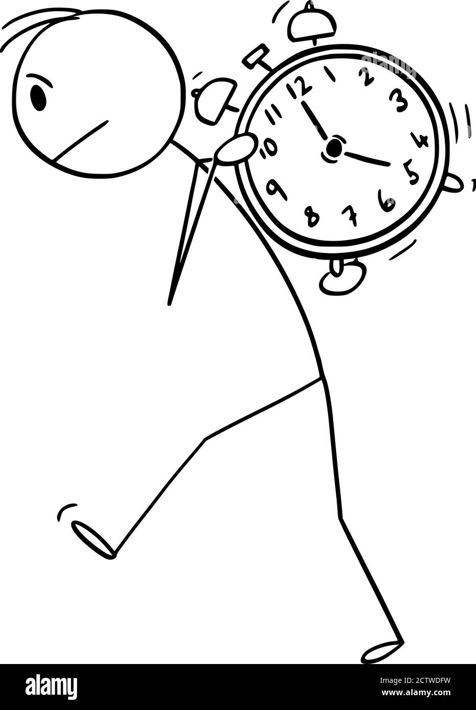 Man wants to stop the clock time management Vector Image