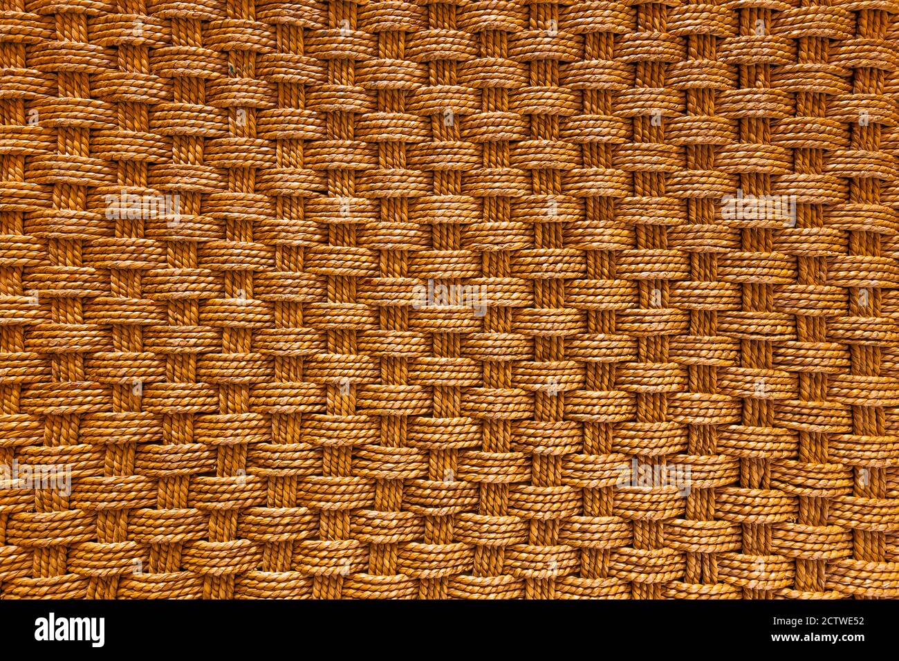 Pattern of straw rope surface, flat background Stock Photo