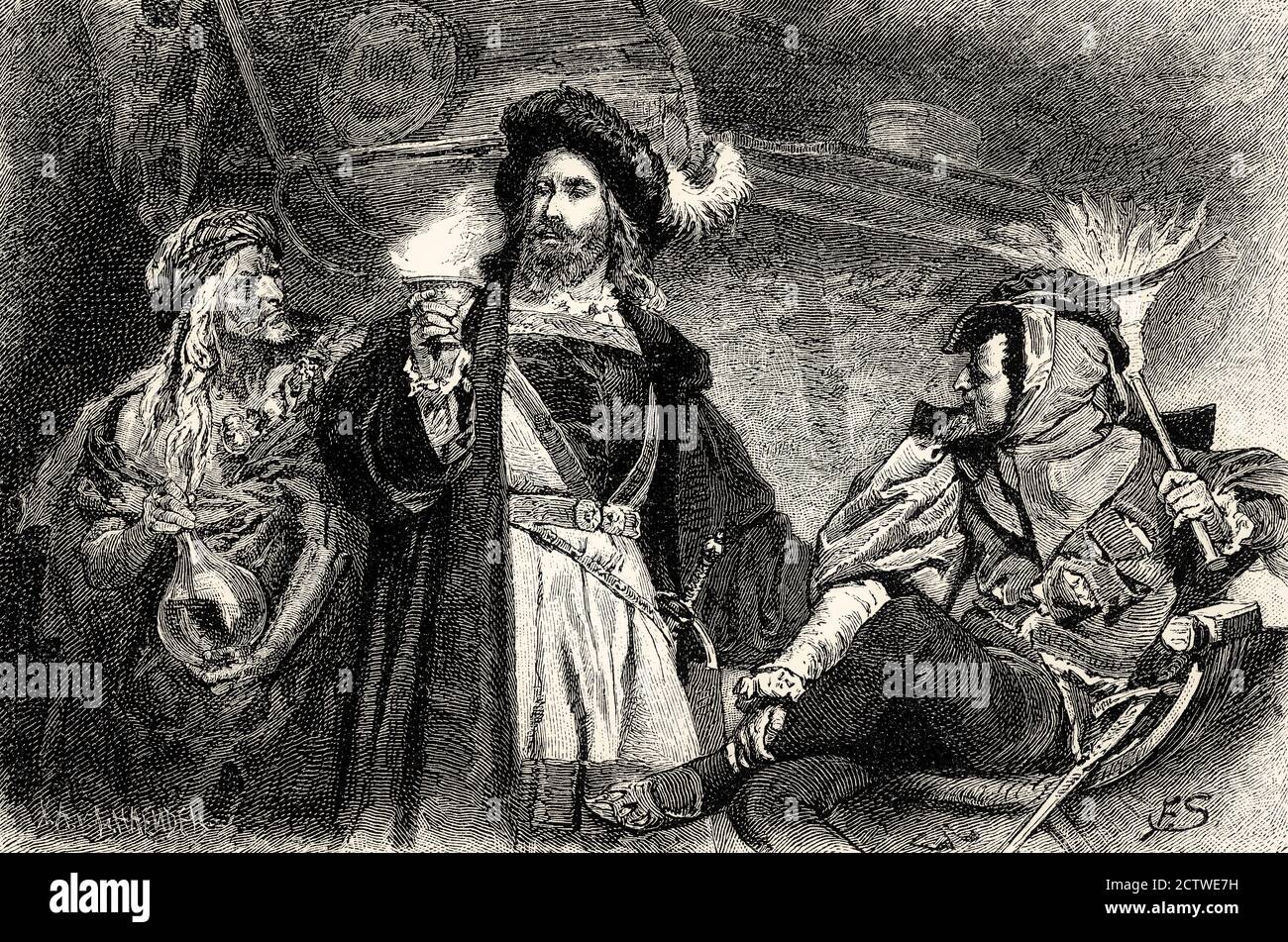 Mephistopheles, witch, Faust, first part of the tragic play Faust by Johann Wolfgang von Goethe Stock Photo