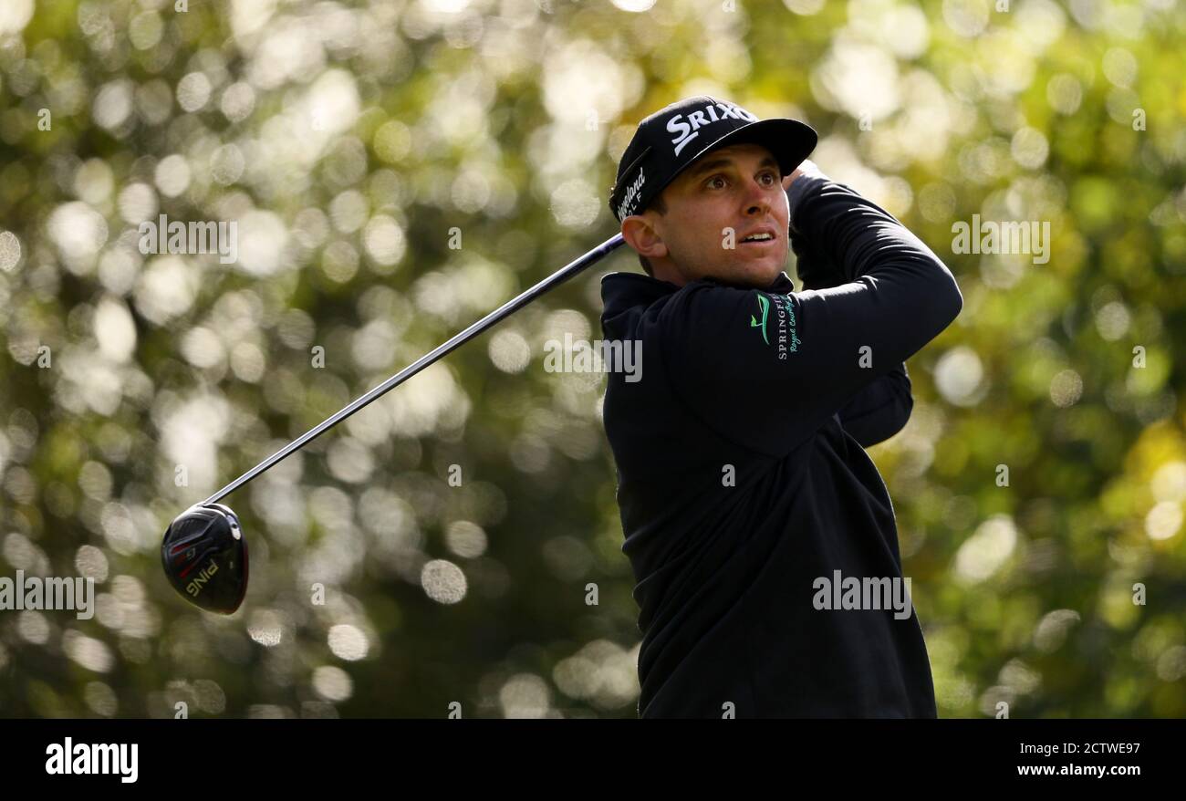 USA's John Catlin tees off the 6th during day two of The Irish Open at