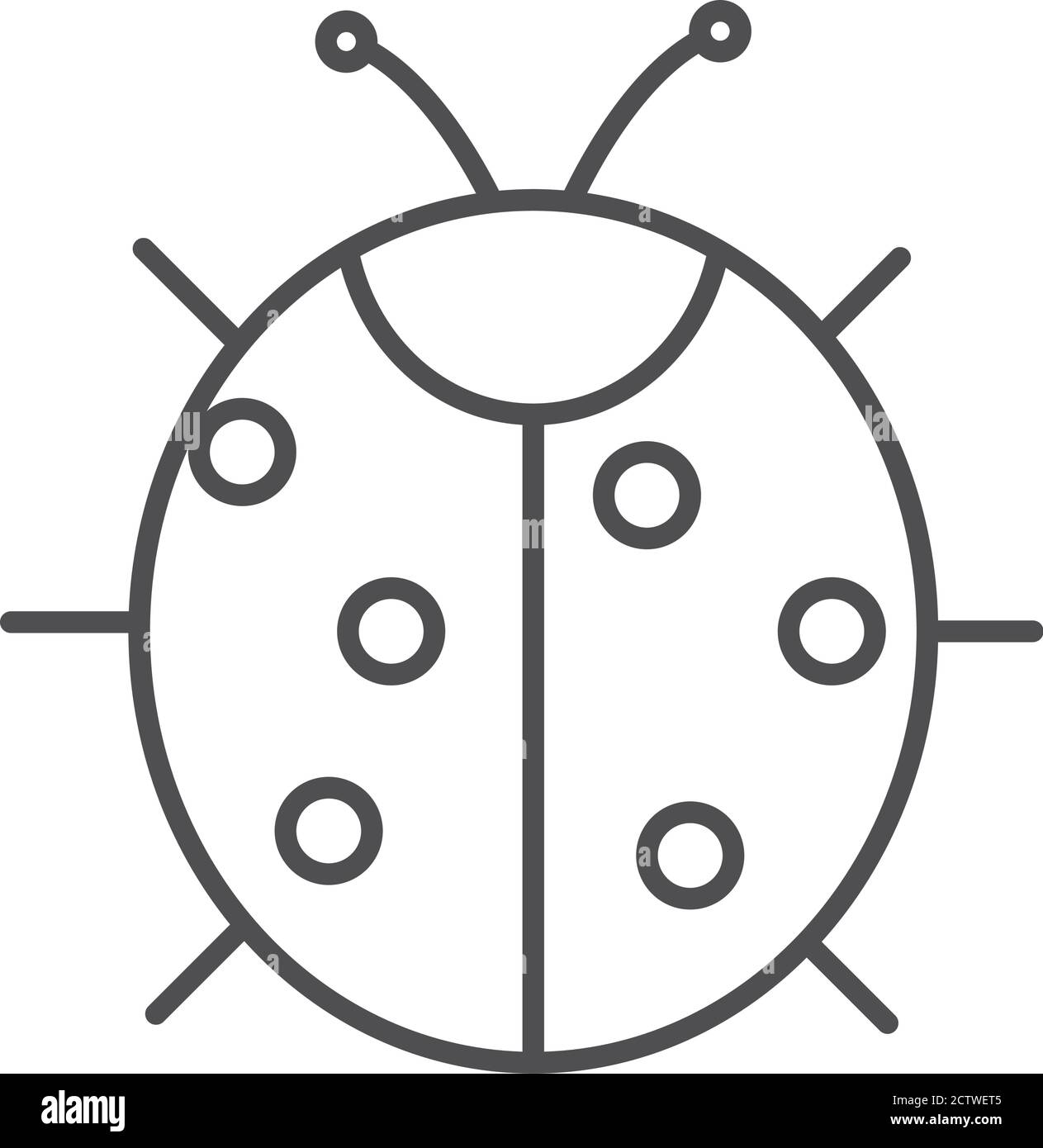 ladybug insect animal line icon style vector illustration Stock Vector