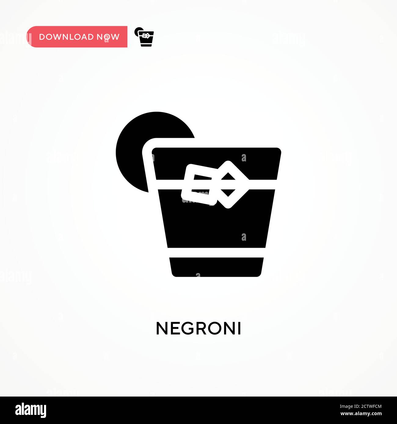 Negroni vector icon. . Modern, simple flat vector illustration for web site or mobile app Stock Vector