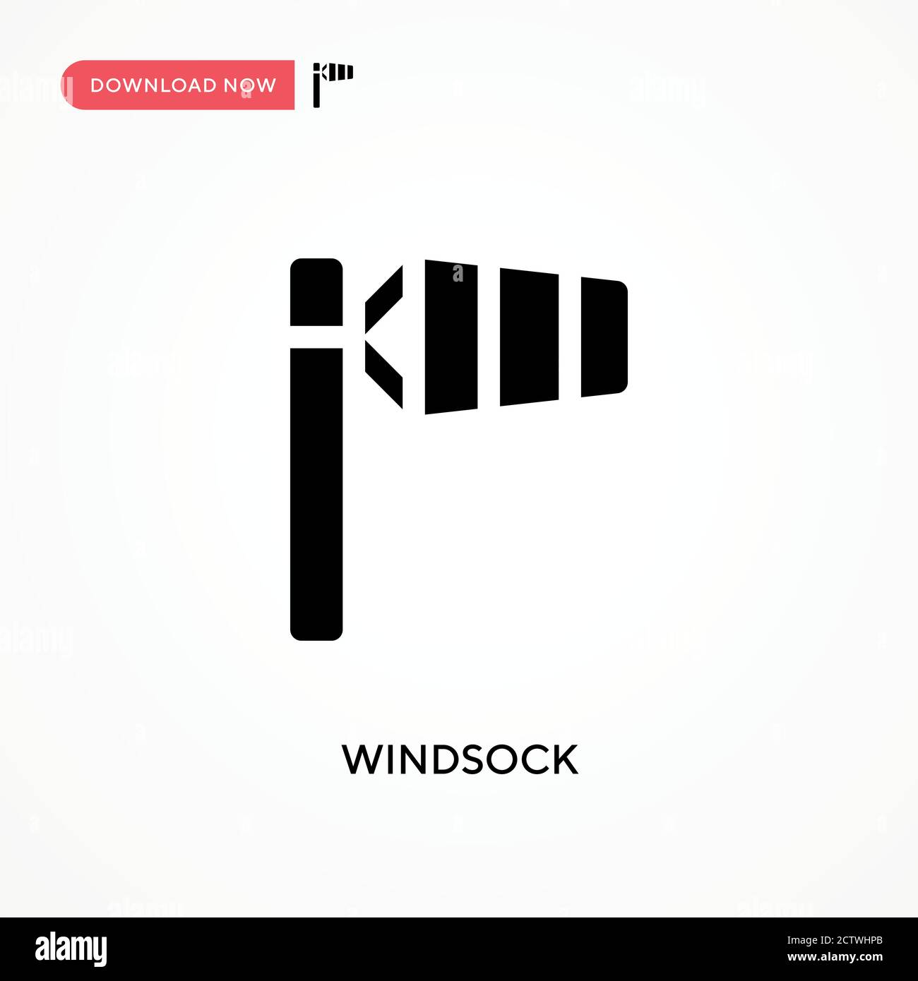 Windsock vector icon. . Modern, simple flat vector illustration for web site or mobile app Stock Vector