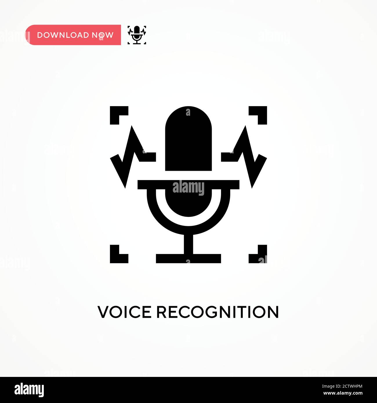 Voice recognition vector icon. . Modern, simple flat vector illustration for web site or mobile app Stock Vector