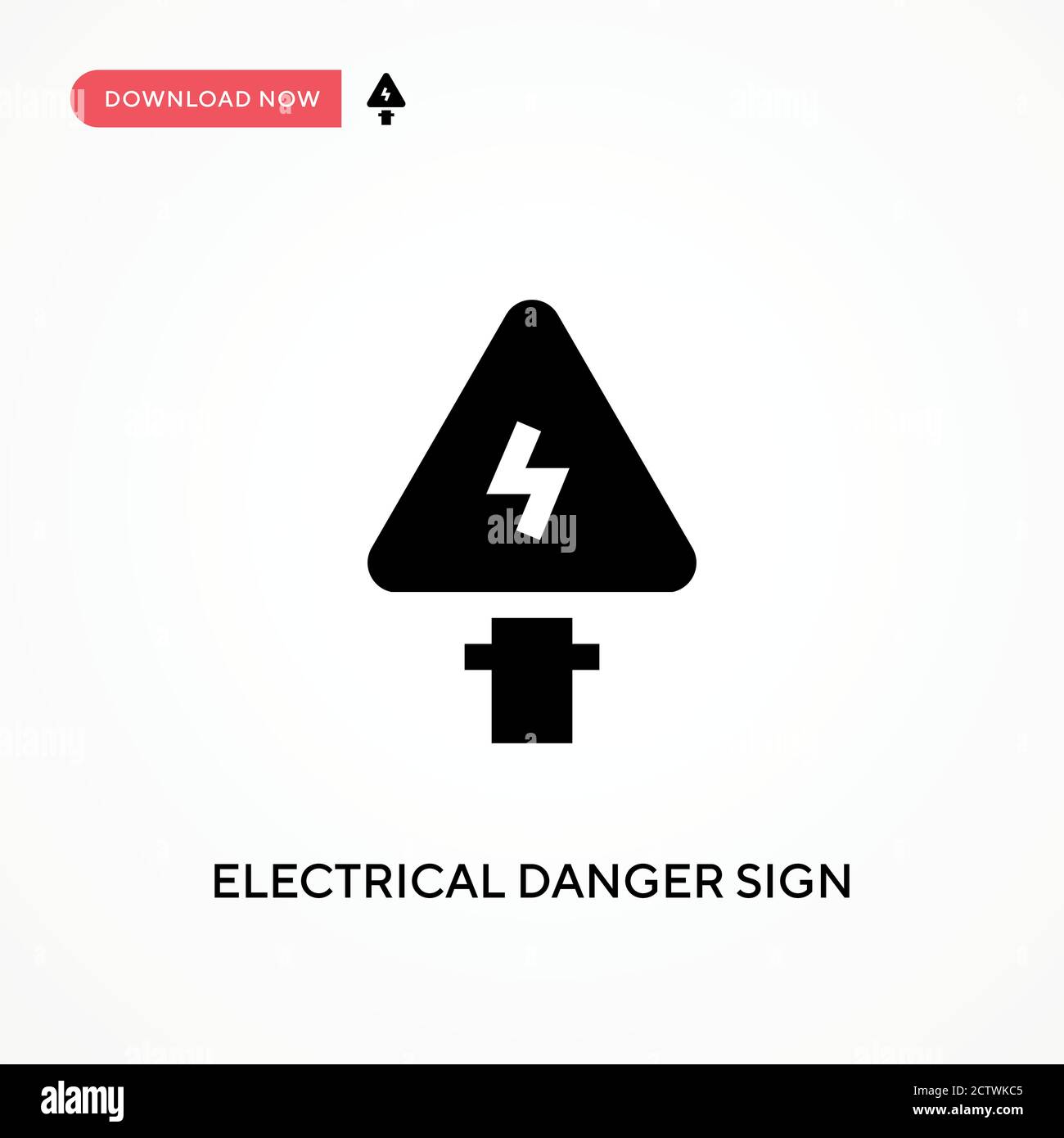 Electrical danger sign vector icon. . Modern, simple flat vector ...