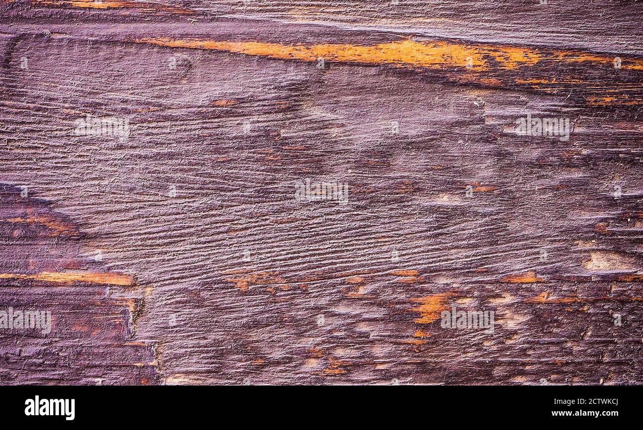 Natural Brown and Purple Oak Wooden Background Texture Stock Photo