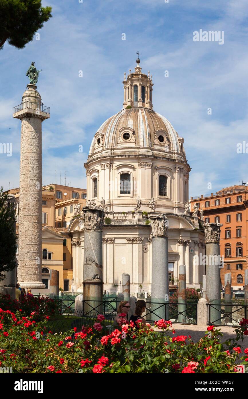 ROME, ITALY - 2014 AUGUST 21. Church Most Holy Name of Mary in Rome ...