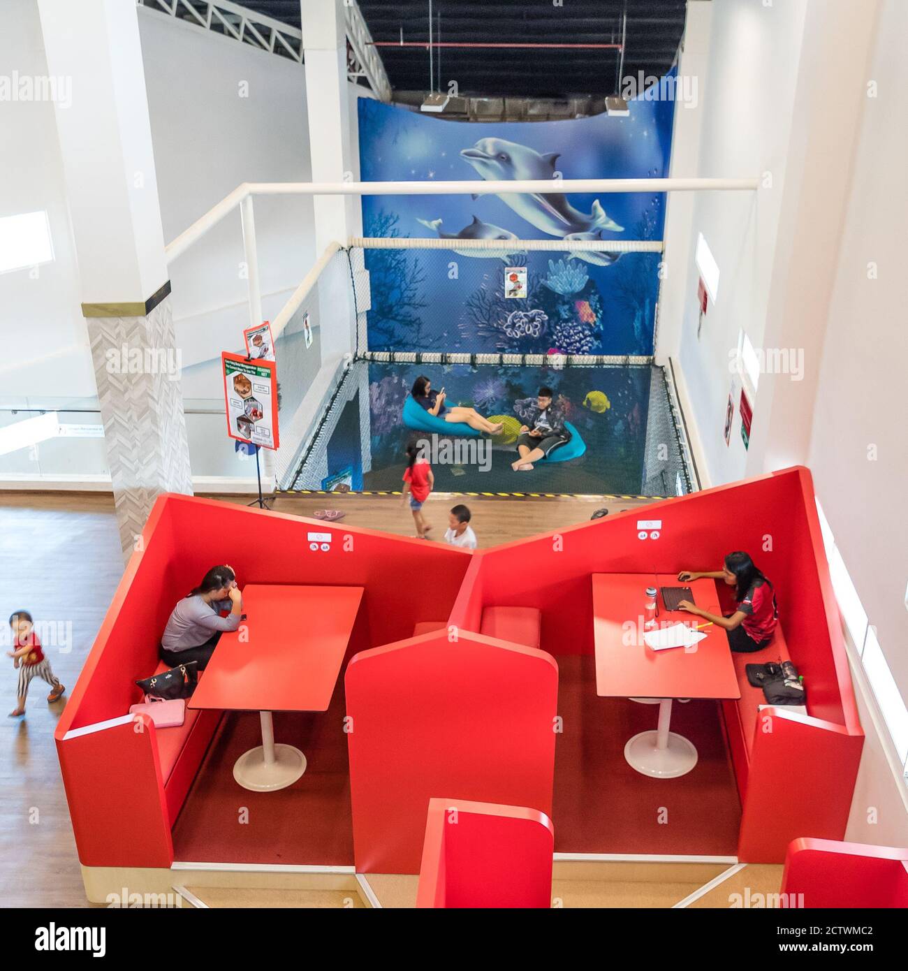 Kota Kinabalu, Sabah, Malaysia:Reading space for kids and teenagers in the Sabah Regional Library at Tanjung Aru Plaza, opened on April 1 2019. Stock Photo