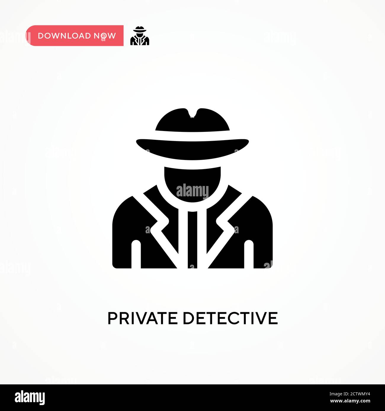 Private detective vector icon. . Modern, simple flat vector illustration for web site or mobile app Stock Vector