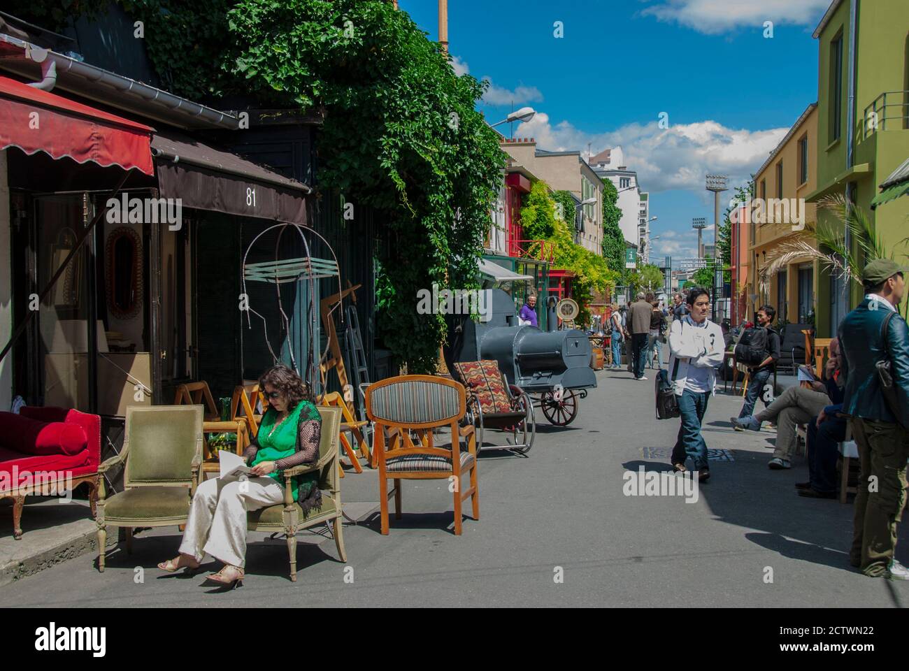 Paris, France, Man Walking on Street, Shopping, Porte de Clignancourt, Antique Market, Display
