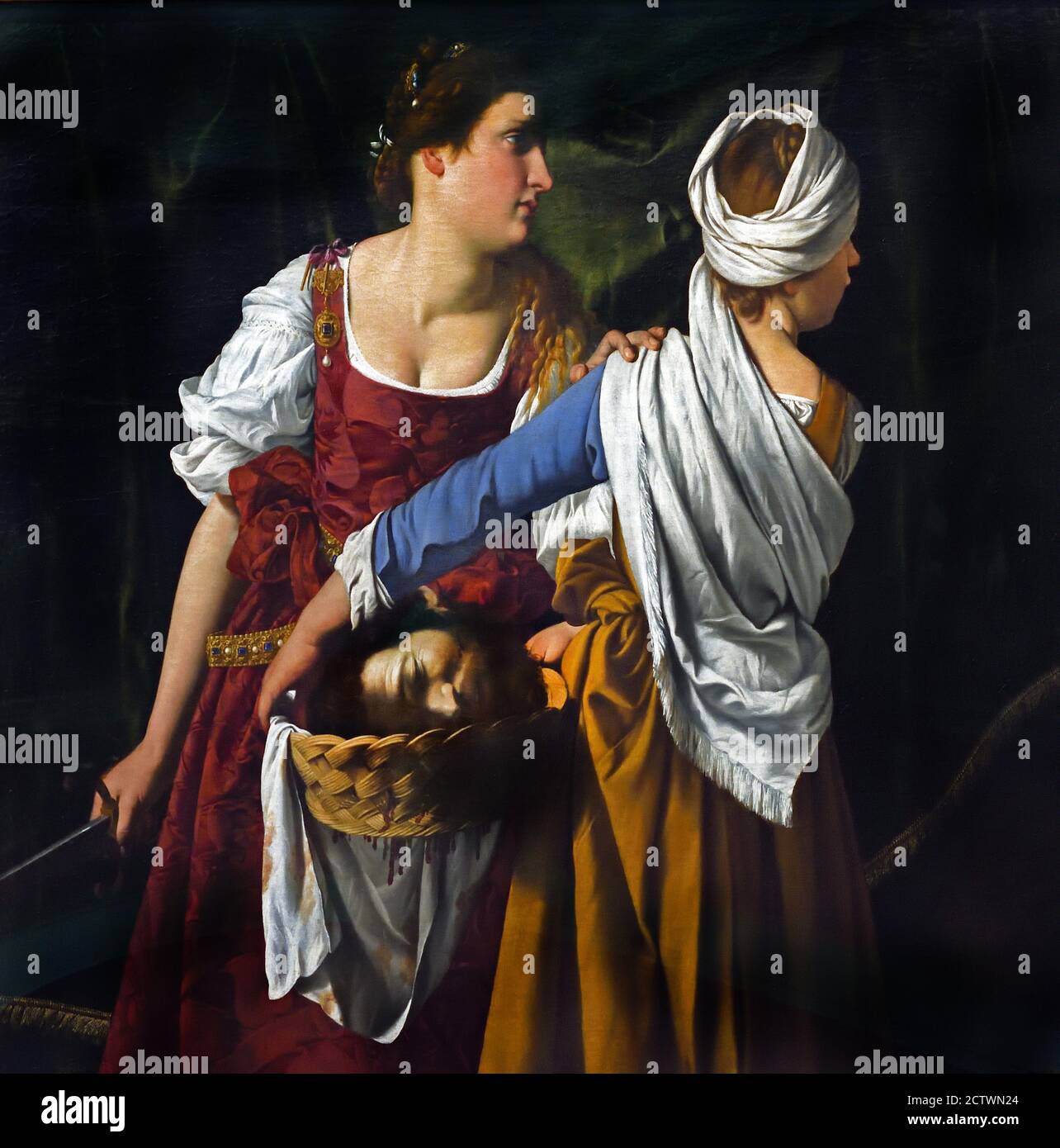 Judith and her Maidservant with the Head of Holofernes 1608-1609  by Orazio Gentileschi 1563-1639 Pisa Italian, Italy, Stock Photo