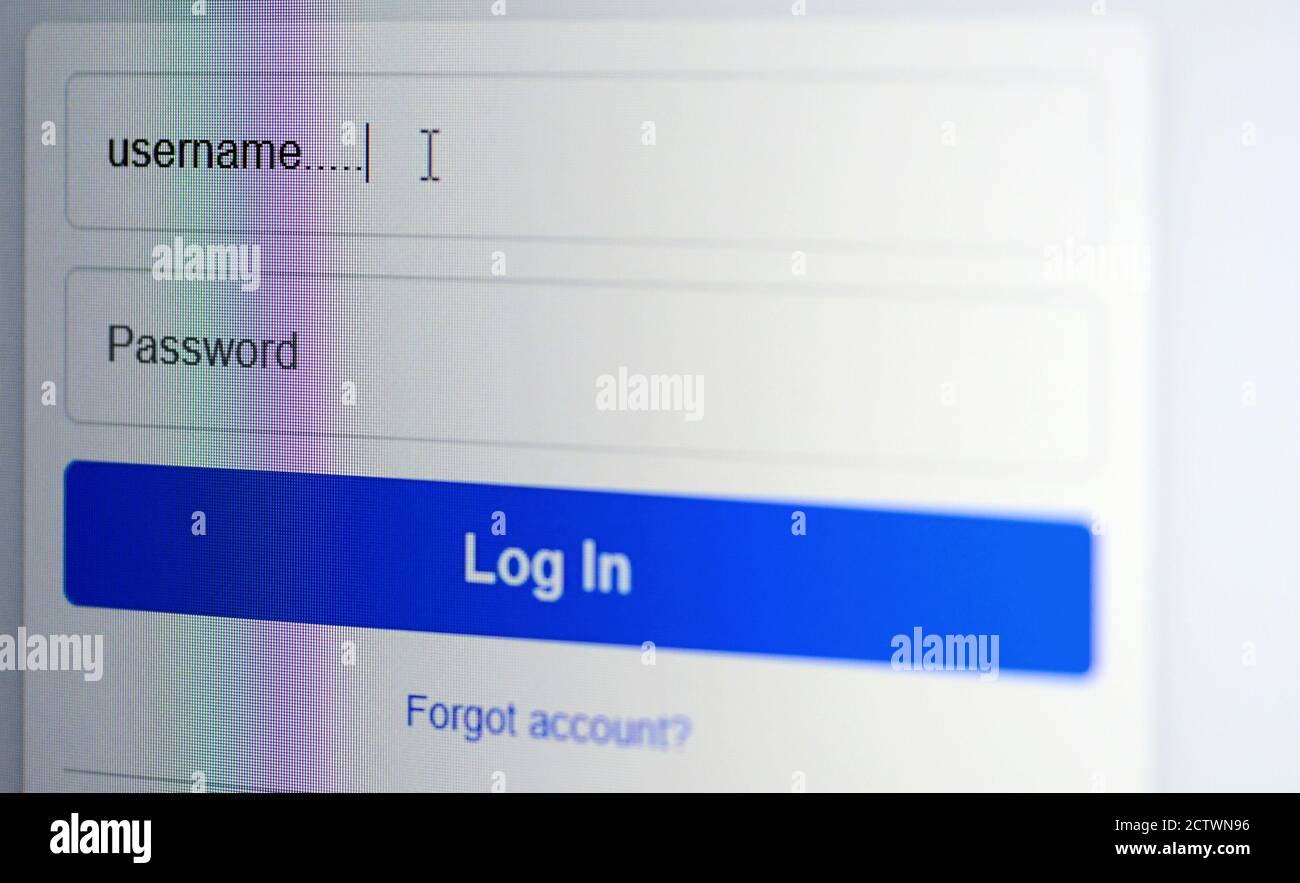 Facebook Login Page High Resolution Stock Photography And Images Alamy