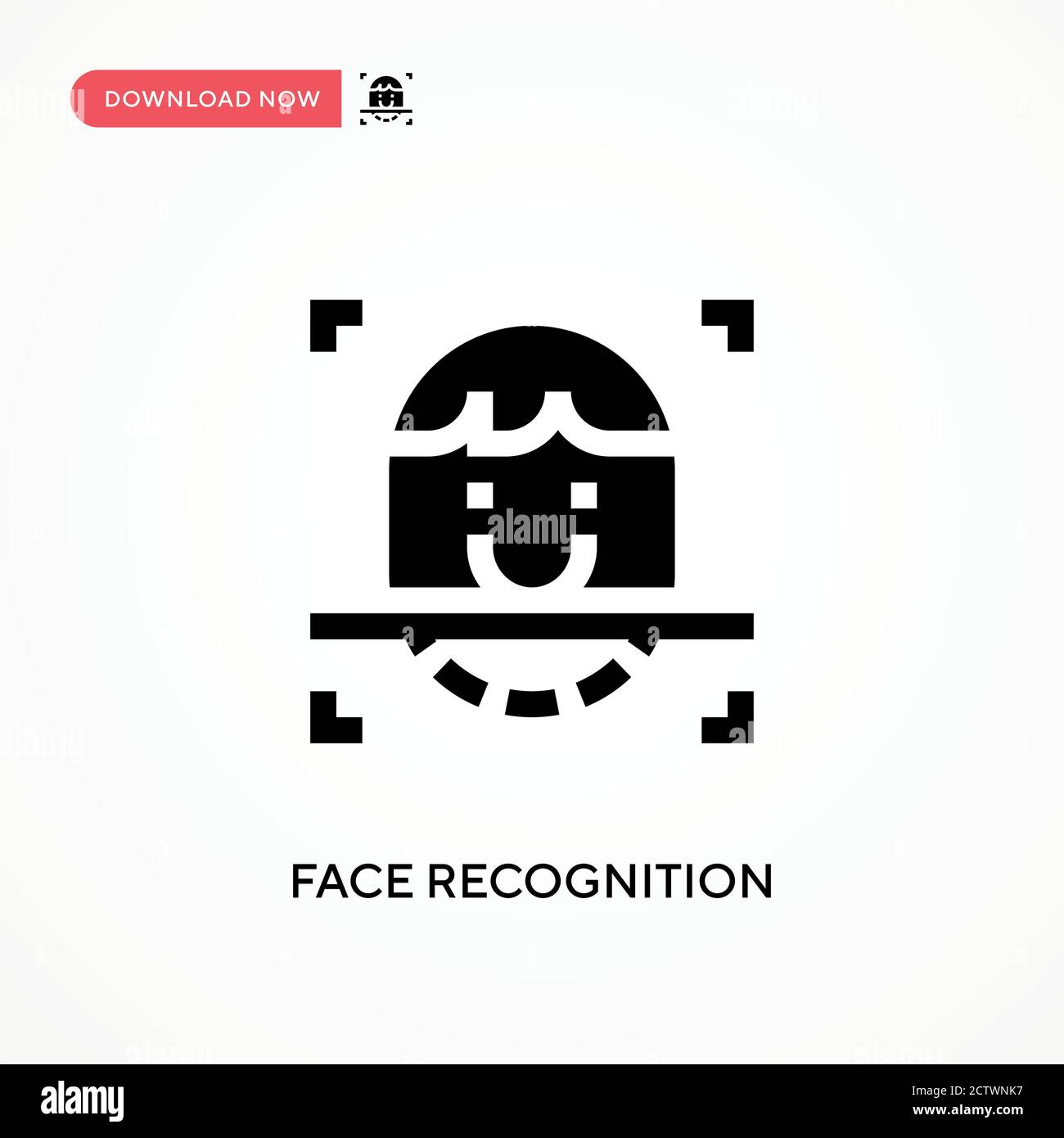 Face recognition vector icon. . Modern, simple flat vector illustration ...