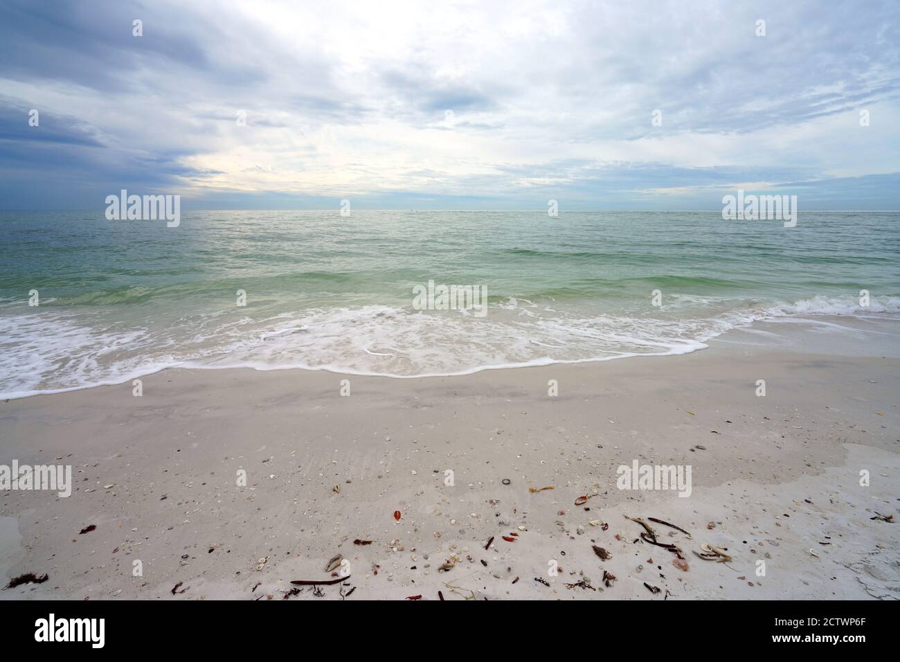 View of the beach in Big Hickory Island, a beach on the Gulf of Mexico