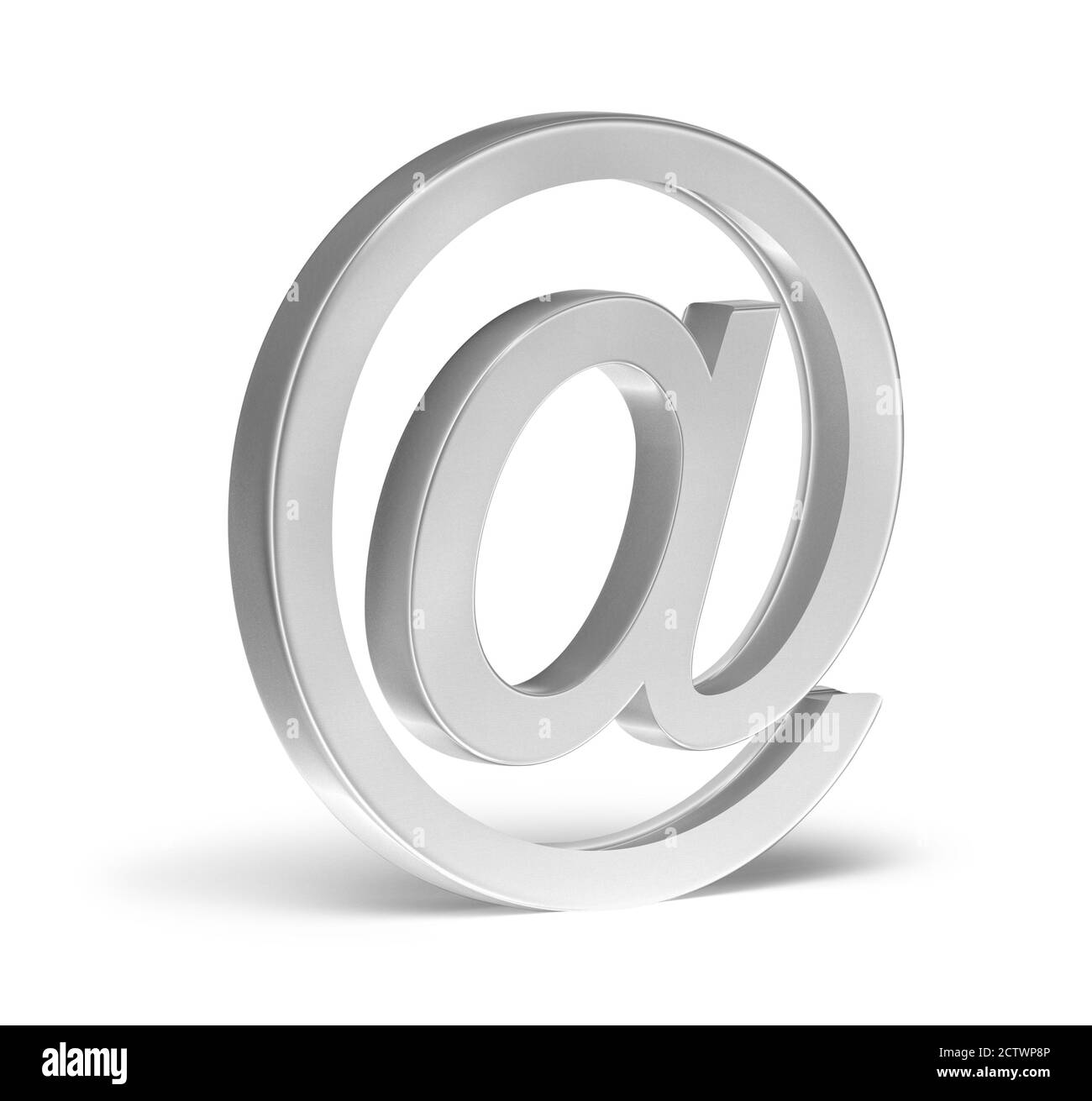 Email symbol sign metal 3D isolated on white background, soft shadow Stock Photo
