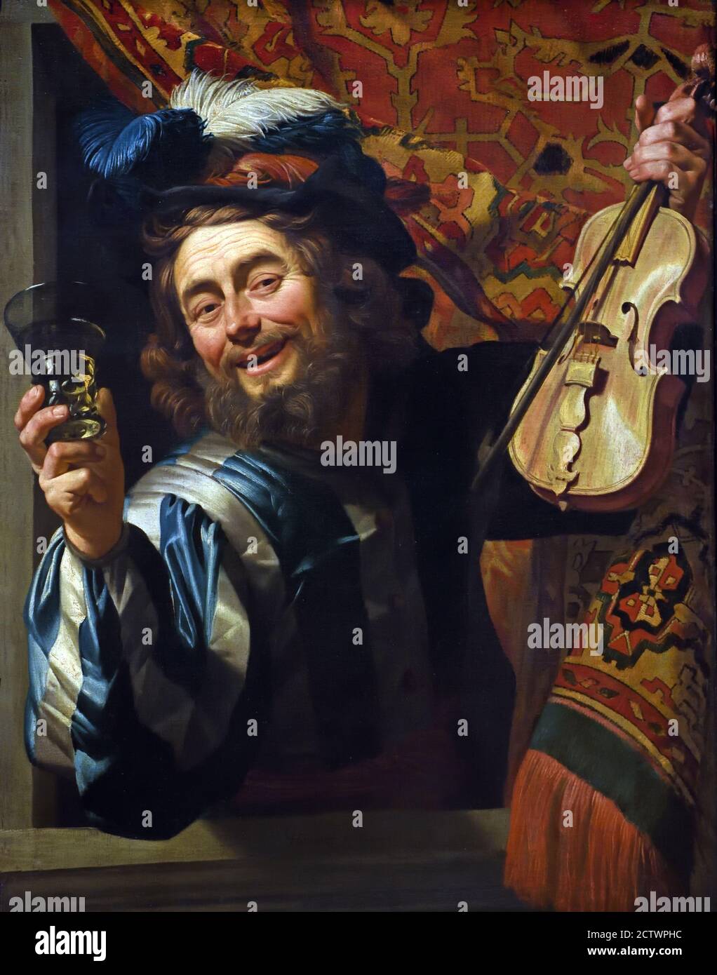 The merry Fiddler 1623 Gerard  van Honthorst 1592-1656  Dutch The Netherlands Stock Photo